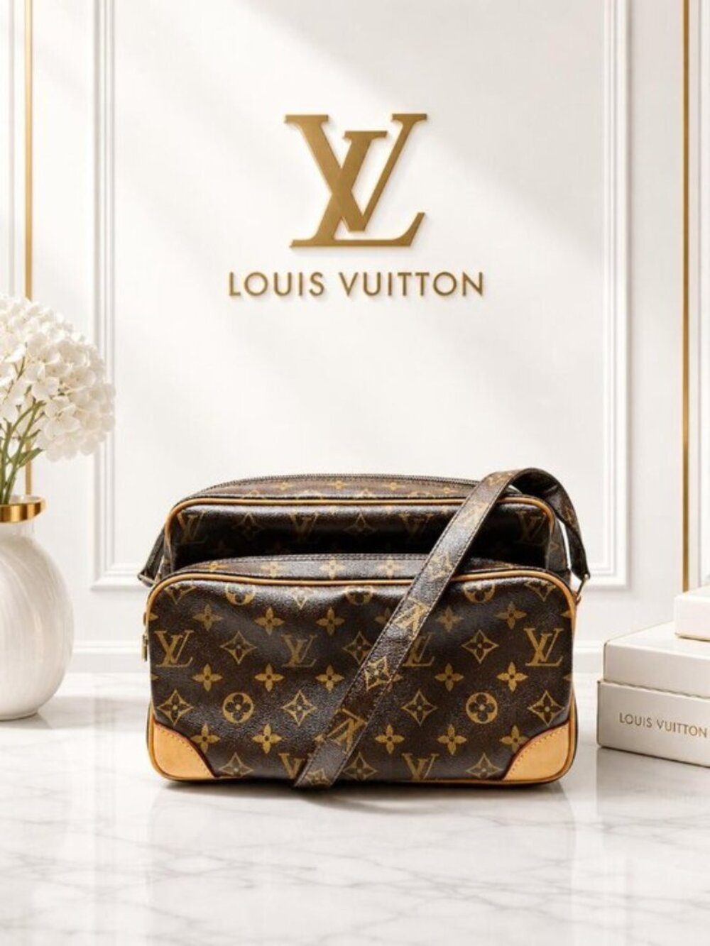 Authentic Louis Vuitton Nile Monogram Crossbody Shoulder Bag